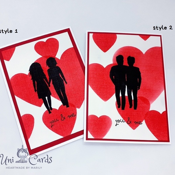 Κάρτα Αγίου Βαλεντίνου για ζευγάρια ΛΟΑΤ - καρδιά, ζευγάρια, ευχετήριες κάρτες - 2