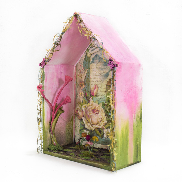 3D ΞΥΛΙΝΟ ΣΠΙΤΑΚΙ ΤΟΙΧΟΥ «FAIRY TALE» - ροζ, πίνακες & κάδρα, κορίτσι, δώρα γενεθλίων, παιδικά κάδρα - 2
