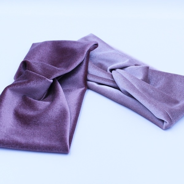 Κορδέλα Μαλλιών Βελούδινη Χειροποίητη Γυαλιστερό Ροζ - βελούδο, δώρα για γυναίκες, headbands - 2