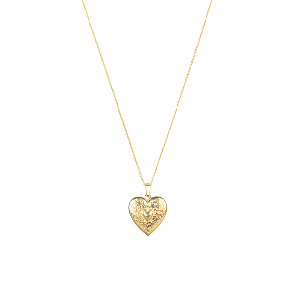 Κολιέ Μενταγιόν "Καρδιά" - charms, επιχρυσωμένα, ασήμι 925, καρδιά, αγ. βαλεντίνου