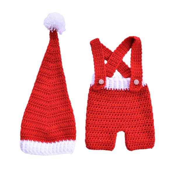 Χριστουγεννιάτικο βρεφικό σετ με σκουφάκι και φόρμα για αγοράκι κόκκινο - άσπρο1 - αγόρι, σετ, 0-3 μηνών, βρεφικά ρούχα