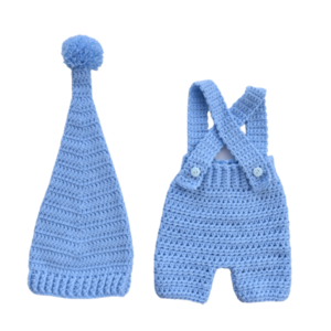 Βρεφικό σετ με σκουφάκι και φόρμα για αγοράκι θαλασσί 0-3 μηνών (100% ακρυλικό) - αγόρι, σετ, 0-3 μηνών, βρεφικά ρούχα