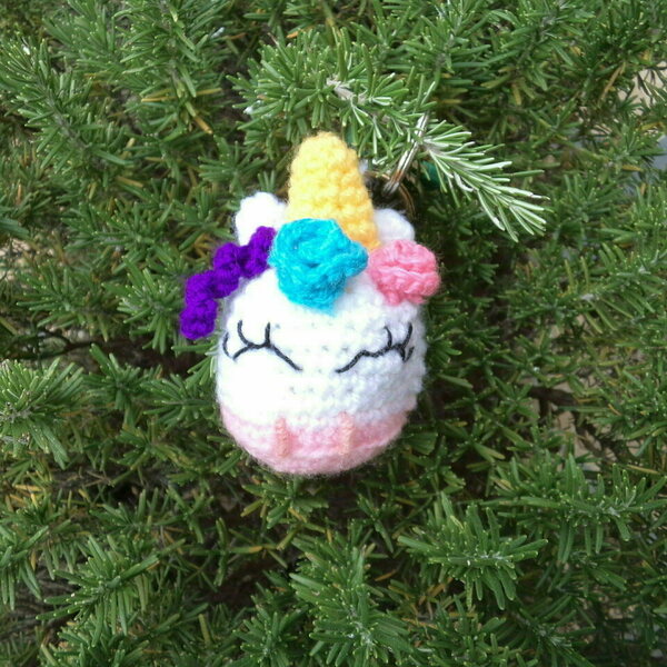 Χειροποίητο πλεκτό ιδιαίτερο (amigurumi unicorn keychain) μπρελόκ μονόκερος. - διακοσμητικά, amigurumi, πλεκτά, σπιτιού - 3