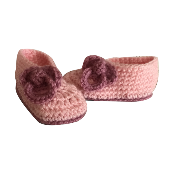 πλεκτά παπουτσάκια με πιπίλα για νεογέννητο, ροζ, 9 x 4 εκ - αγκαλιάς