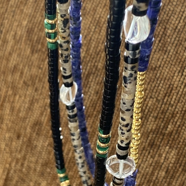 Dalmatian Crystal Beaded Necklace - ημιπολύτιμες πέτρες, γυναικεία, ασήμι 925 - 4