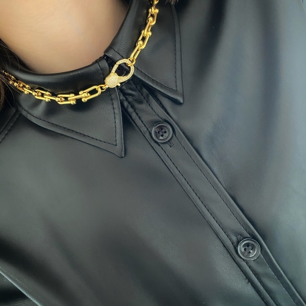 Chunky Gold Chain Necklace - αλυσίδες, γυναικεία, επιχρυσωμένα, ορείχαλκος - 4