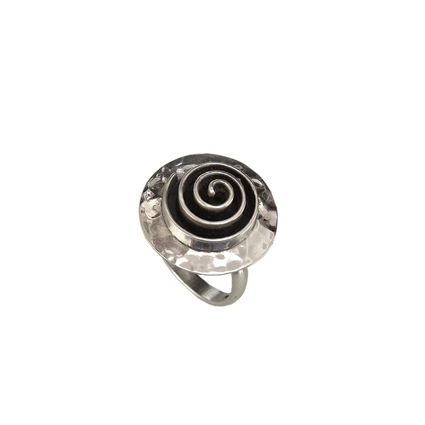 Χειροποίητο ασημένιο δαχτυλίδι με Ελληνικό σπιράλ - ασήμι, γεωμετρικά σχέδια, μεγάλα, αυξομειούμενα