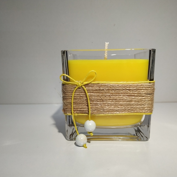 Αρωματικό χειροποίητο κερί σε γυάλινο βάζο - αρωματικά κεριά