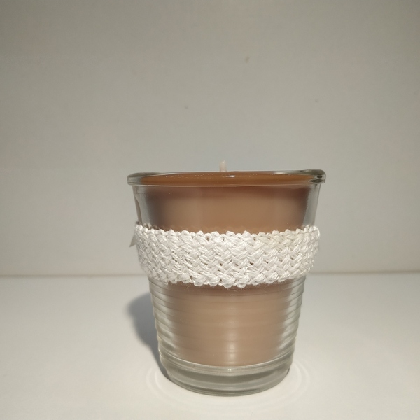 Κερί Χειροποίητο αρωματικό διπλή καρδιά σε γυάλινο ποτήρι 6 Χ 3 εκ - αρωματικά κεριά - 2