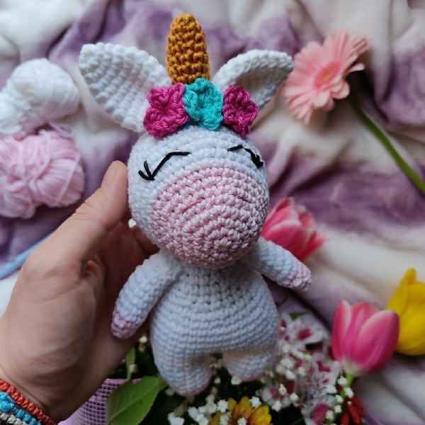 Amigurumi unicorn μονόκερος πλεκτός χειροποίητο - ΕΙΡΉΝΗ - crochet, λούτρινα, amigurumi, δώρα για μωρά - 2