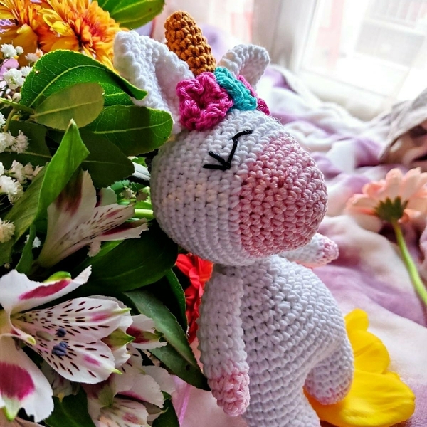 Amigurumi unicorn μονόκερος πλεκτός χειροποίητο - ΕΙΡΉΝΗ - crochet, λούτρινα, amigurumi, δώρα για μωρά - 5