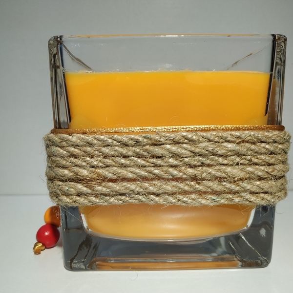 Κερί Χειροποίητο αρωματικό σε τετράγωνο βάζο - αρωματικά κεριά - 2