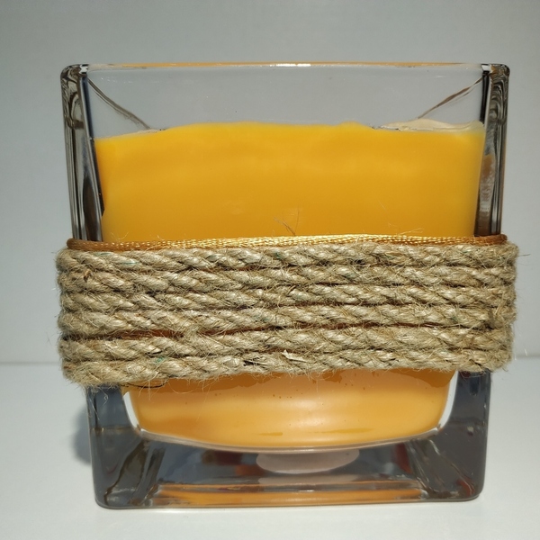 Κερί Χειροποίητο αρωματικό σε τετράγωνο βάζο - αρωματικά κεριά - 3