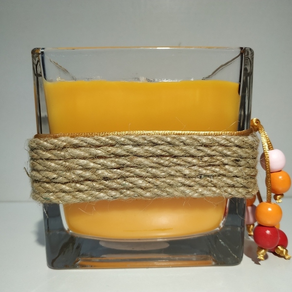 Κερί Χειροποίητο αρωματικό σε τετράγωνο βάζο - αρωματικά κεριά - 4