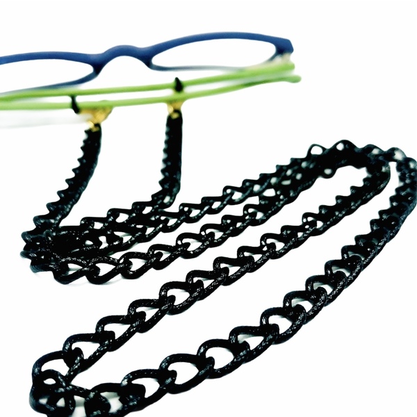 Λεπτή μαύρη αλυσίδα για γυαλιά. - αλυσίδες - 2