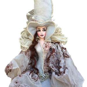 Διακοσμητική Κούκλα "Λευκή Μάγισσα" ύψος 90 εκ. - διακοσμητικά, ύφασμα, κούκλες, διακόσμηση σαλονιού, διακόσμηση