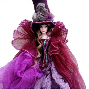 Διακοσμητική Κούκλα " Βυσσινί-Μωβ Μάγισσα" ύψος 90 εκ. - ύφασμα, διακόσμηση, διακοσμητικά, διακόσμηση σαλονιού, κούκλες