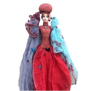 Διακοσμητική Κούκλα "Exotic κόκκινο-μπλε" ύψος 60 εκ. - ύφασμα, διακοσμητικά, διακόσμηση σαλονιού, κούκλες