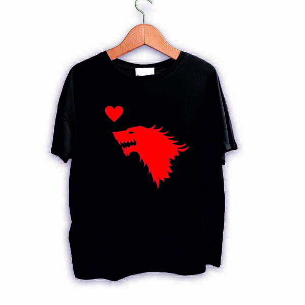 Set κοντομάνικα t-shirt got valentine λευκό & μαύρο - βαμβάκι, personalised - 2
