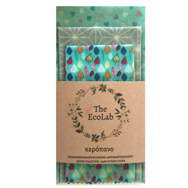 Κερόπανο -Κερομάντηλο (Beeswax Wrap) Lucky Σετ 5 τμχ - ύφασμα, δώρο, οργάνωση & αποθήκευση, 100% φυσικό