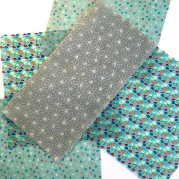 Κερόπανο -Κερομάντηλο (Beeswax Wrap) Lucky Σετ 5 τμχ - οργάνωση & αποθήκευση, ύφασμα, δώρο - 2