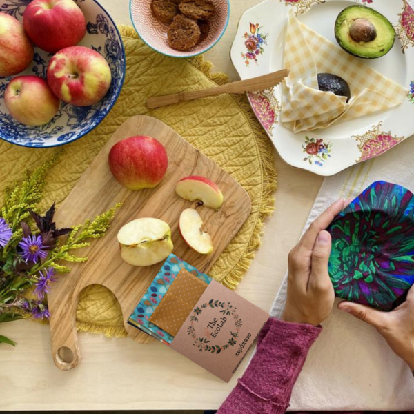 Κερόπανο -Κερομάντηλο (Beeswax Wrap) Lucky Σετ 5 τμχ - οργάνωση & αποθήκευση, ύφασμα, δώρο - 4