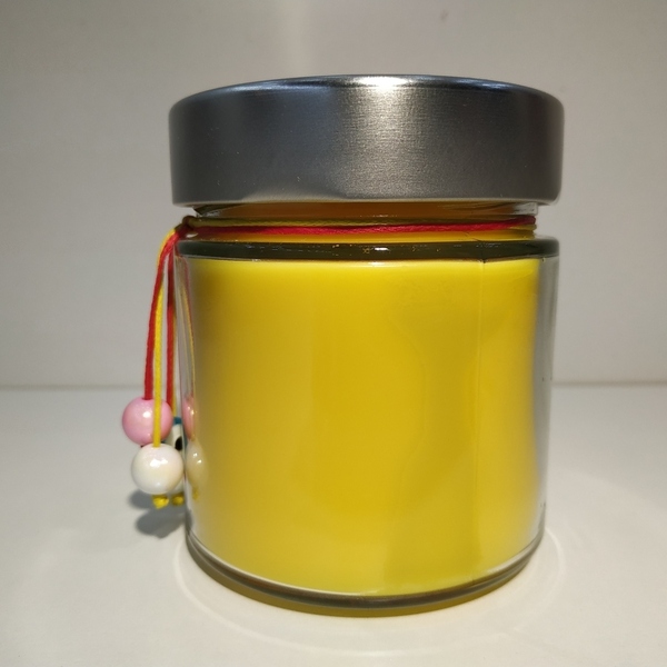 Κερί χειροποίητο αρωματικό σε γυάλινο βάζο με καπάκι 8 χ 7 εκ - αρωματικά κεριά - 3