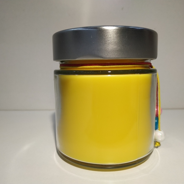 Κερί χειροποίητο αρωματικό σε γυάλινο βάζο με καπάκι 8 χ 7 εκ - αρωματικά κεριά - 4