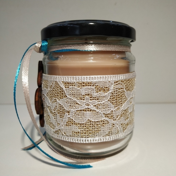 Κερί αρωματικό σε γυάλινο βάζο με καπάκι πεταλούδα 8Χ6εκ - αρωματικά κεριά - 3
