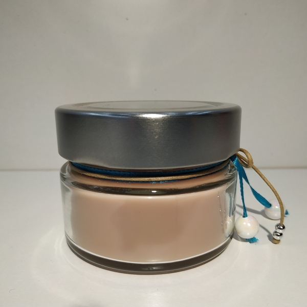 Κερί αρωματικό καφέ χειροποίητο σε βάζο γυάλινο με καπάκι 5 χ 8 εκ - 4