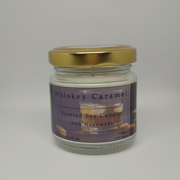 Whiskey Caramel 100% Soy Candle 106ml - αρωματικά κεριά, σόγια, κερί σόγιας