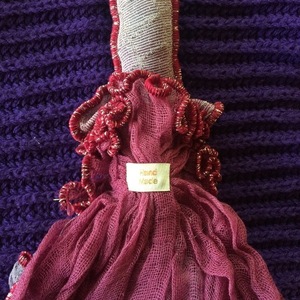 Διακοσμητική Κούκλα "Μαγισσάκι μωβ-βυσσινί" ύψος 40 εκ. - ύφασμα, δώρο, διακοσμητικά, κούκλες - 4