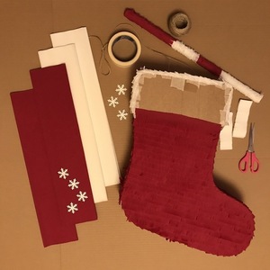 Πινιάτα χριστουγεννιάτικη κάλτσα ύψος 50 εκ. - διακόσμηση, πινιάτες, πάρτυ γενεθλίων - 5