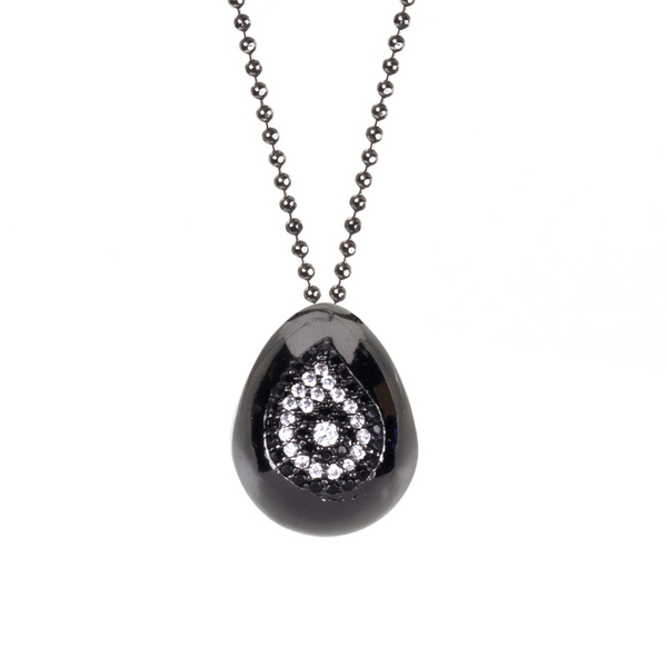 Μακρύ Κολιέ με Zircon "Boho Eye" - μακριά, ορείχαλκος, μάτι, boho, charms - 3