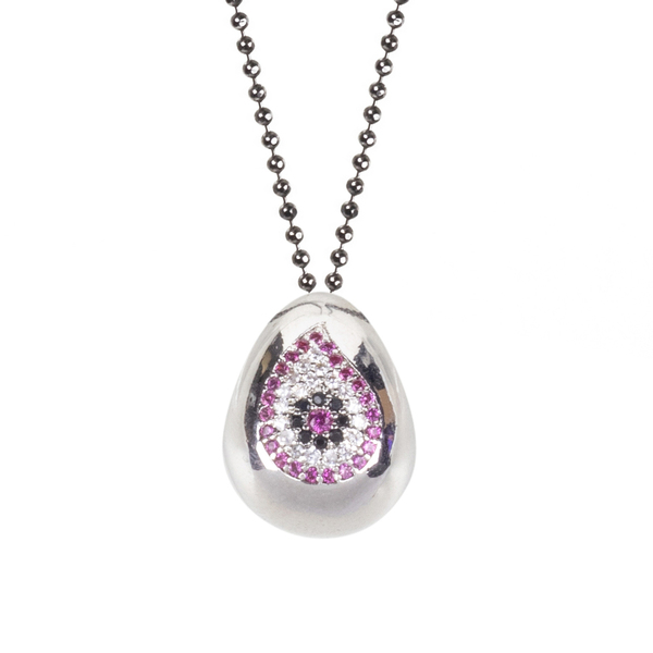 Μακρύ Κολιέ με Zircon "Boho Eye" - μακριά, ορείχαλκος, μάτι, boho, charms - 5