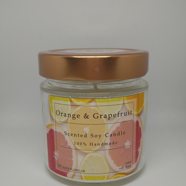 Orange & Grapefruit 100% Soy Candle 212ml - αρωματικά κεριά