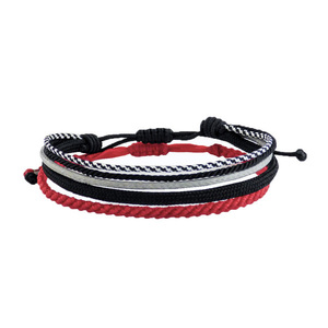 Ανδρικό βραχιόλι set 2 macrame red / 4cords - βραχιόλια, κορδόνια, σετ, δώρα για άντρες