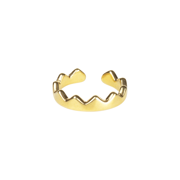 Δαχτυλίδι Αυξομειούμενο "Crown" - επιχρυσωμένα, επάργυρα, κορώνα, μικρά, αυξομειούμενα - 2