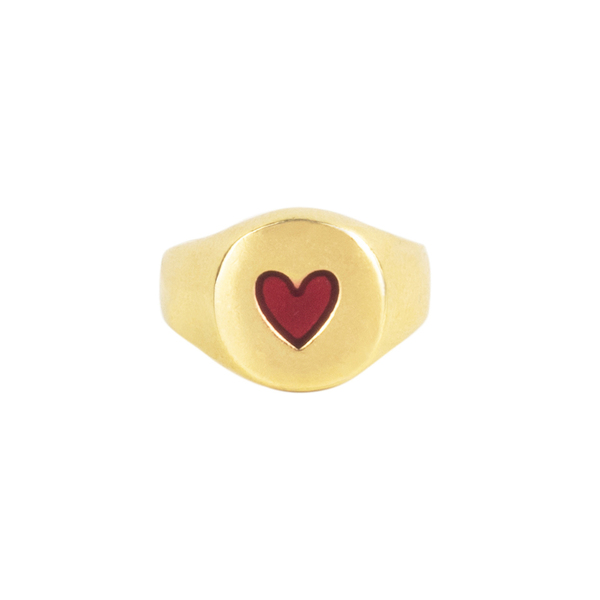 Δαχτυλίδι Chevalier "Golden Heart" - statement, chevalier, επιχρυσωμένα, καρδιά, αυξομειούμενα, φθηνά - 2