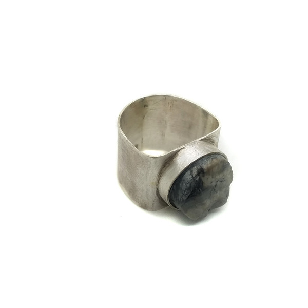 Δαχτυλίδι από οικολογικό ανακυκλωμένο ασήμι 925 - ασήμι, ημιπολύτιμες πέτρες, vintage, boho, μεγάλα