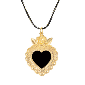 Κολιέ Μακρύ "Black Heart" - charms, ορείχαλκος, καρδιά, μακριά, δώρα αγίου βαλεντίνου - 4