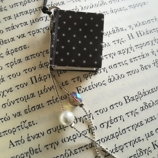 Mini book Black and white - μακριά, faux bijoux - 4