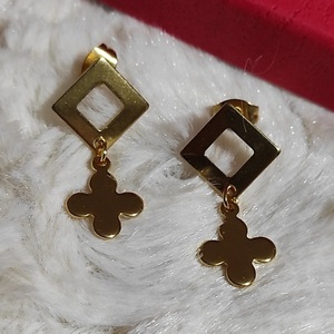 Ατσάλινα σκουλαρίκια σταυρός - σταυρός, ατσάλι, κρεμαστά, δώρα για γυναίκες, φθηνά - 2
