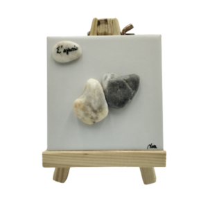 Διακοσμητικό με βότσαλα σε κεραμικό, σε αγαπώ (9,5×9,5cm) - πέτρα, δώρα επετείου, διακοσμητικά, ιδεά για δώρο, αγ. βαλεντίνου