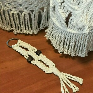 Macrame μπρελοκ - μπομπονιερα Μ25 - δώρα γενεθλίων, ζευγάρια, γιορτή της μητέρας, πλεκτά - 4