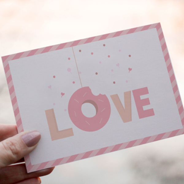 Κάρτα Ερωτευμένων (Donuts) - κάρτα ευχών, ευχετήριες κάρτες