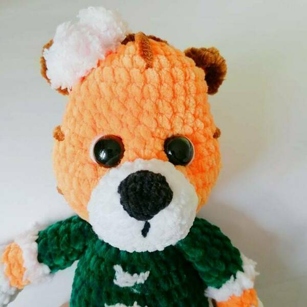 Tiger plush toy, crochet handmade wild animal - λούτρινα - 2