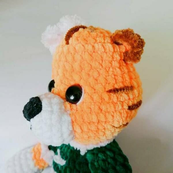 Tiger plush toy, crochet handmade wild animal - λούτρινα - 3