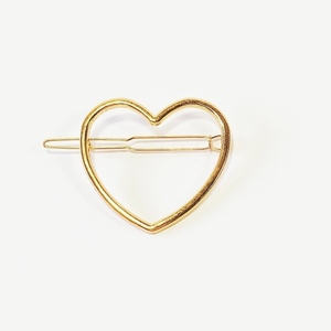 Επίχρυση μπαρέτα καρδιά - καρδιά, μέταλλο, μοδάτο, hair clips - 3