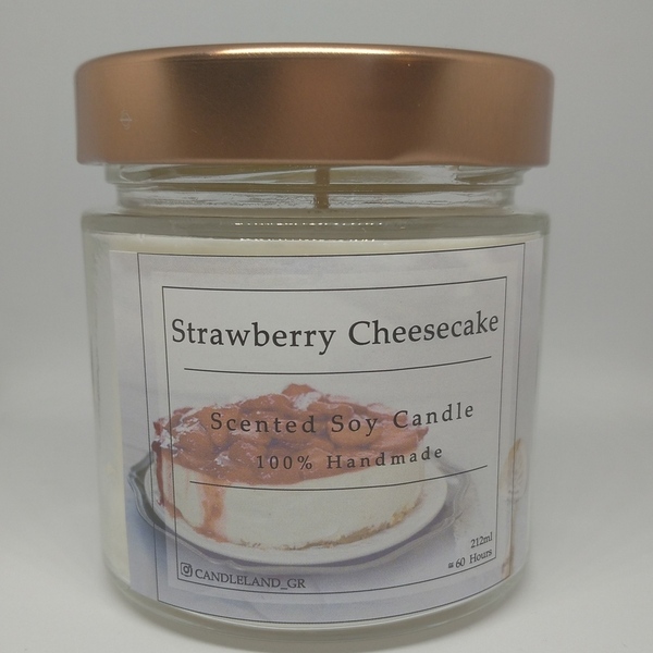 Strawberry cheesecake 100% Soy Candle 212ml - αρωματικά κεριά